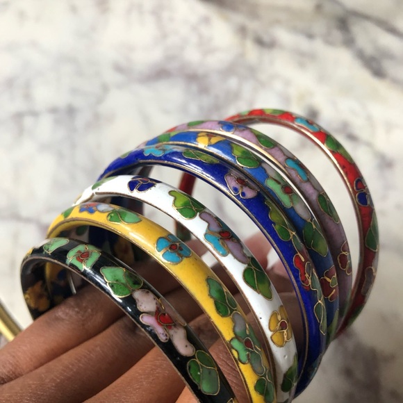 Vintage Jewelry - Vintage • Cloisonné bracelet set